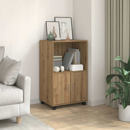 Rolling Cabinet Artisian Oak 55x40x91 cm Engineered Wood