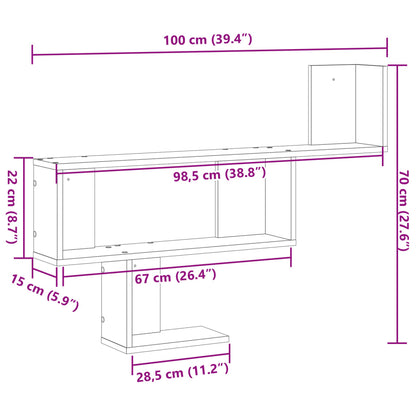 Wall Shelf Sonoma Oak 100x15x70 cm Engineered Wood