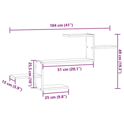 Wall Shelf Artisian Oak 104x15x49 cm Engineered Wood