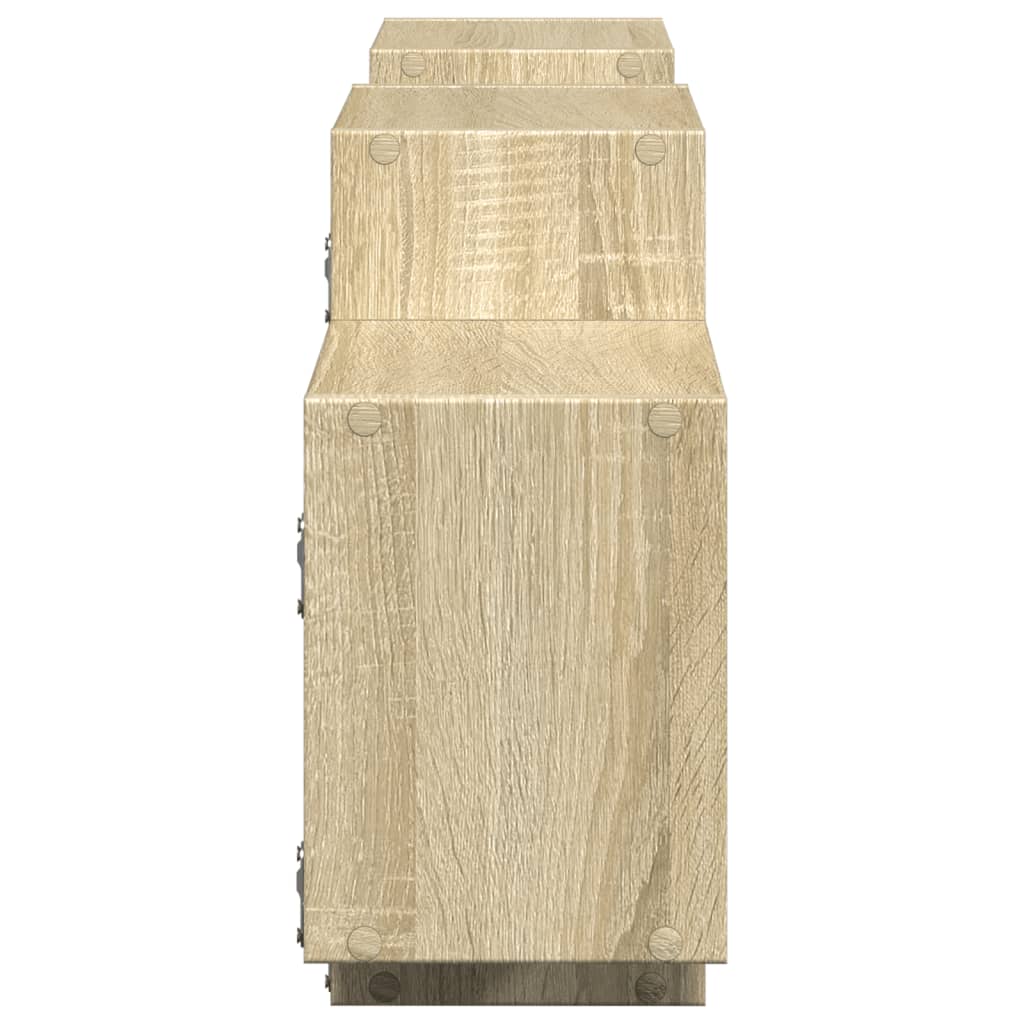 Wall Shelf Sonoma Oak 129x18x42 cm Engineered Wood