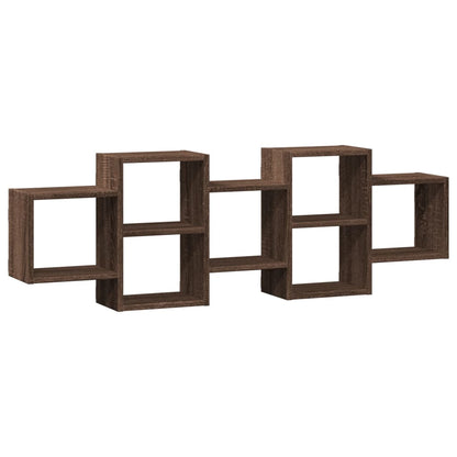 Wall Shelf Brown Oak 129x18x42 cm Engineered Wood