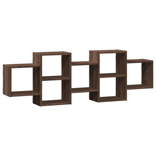 Wall Shelf Brown Oak 129x18x42 cm Engineered Wood