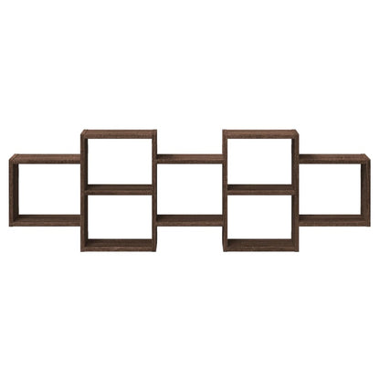 Wall Shelf Brown Oak 129x18x42 cm Engineered Wood
