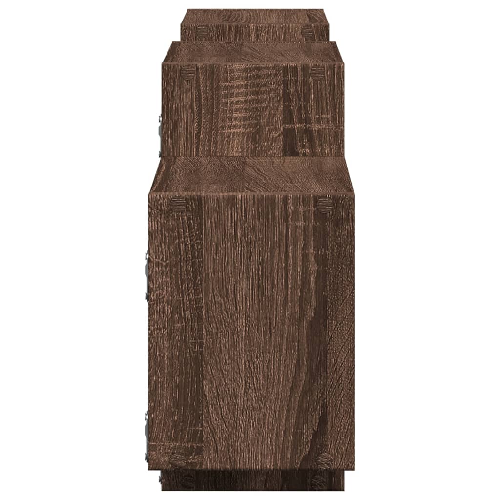 Wall Shelf Brown Oak 129x18x42 cm Engineered Wood
