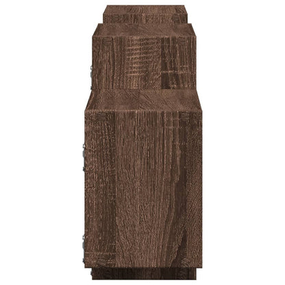 Wall Shelf Brown Oak 129x18x42 cm Engineered Wood