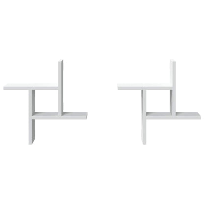 Wall Shelves 2 pcs White 38x12x38 cm Engineered Wood