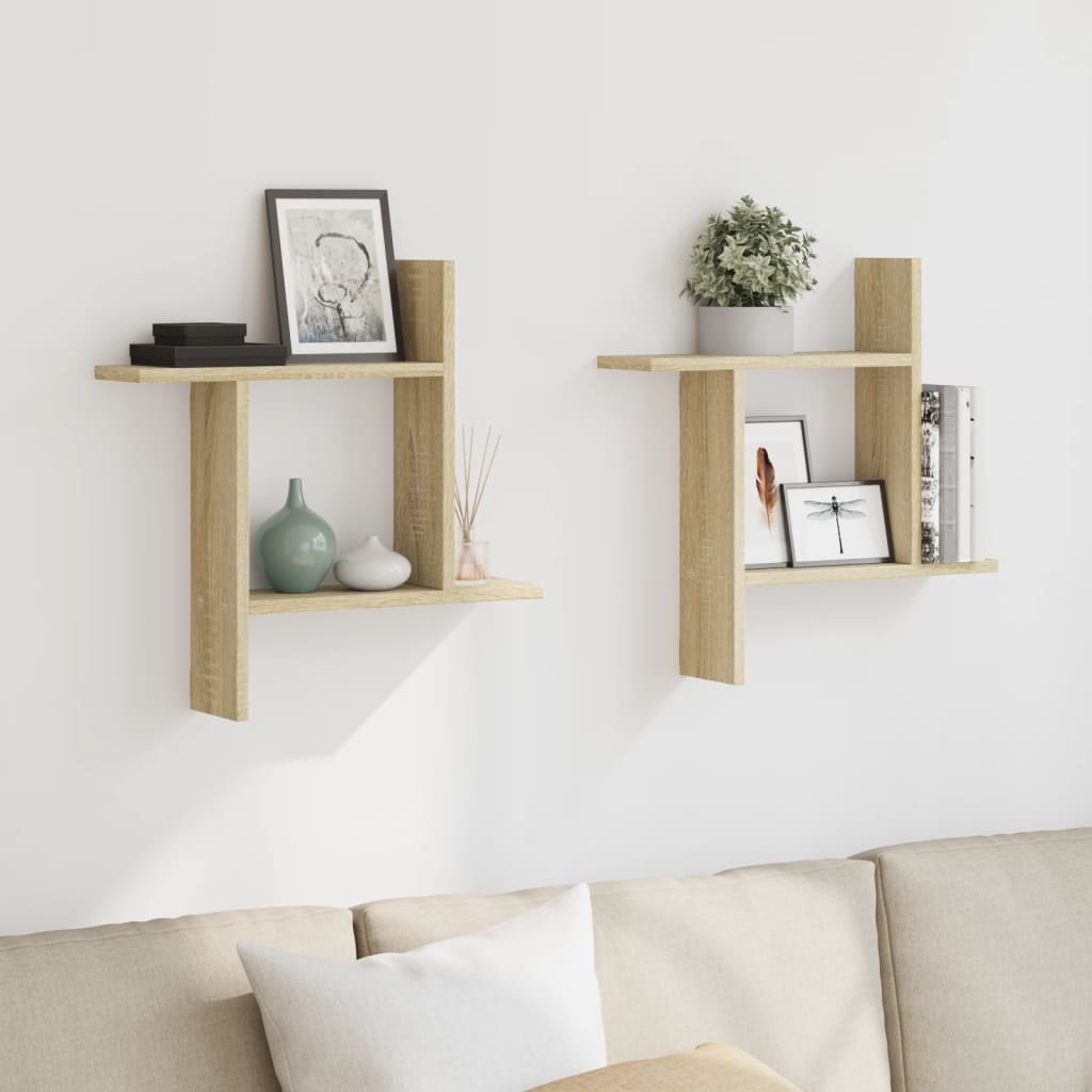 Wall Shelves 2 pcs Sonoma Oak 50x12x50 cm Engineered Wood