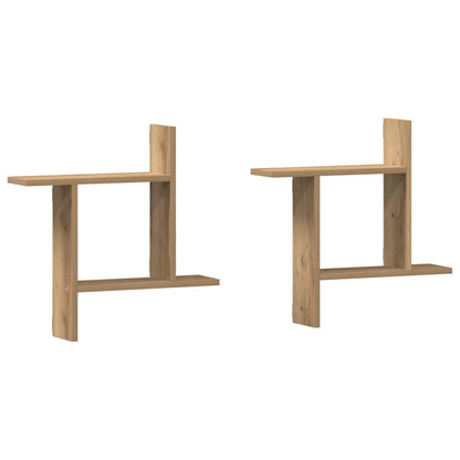 Wall Shelves 2 pcs Artisian Oak 50x12x50 cm Engineered Wood