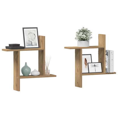 Wall Shelves 2 pcs Artisian Oak 50x12x50 cm Engineered Wood