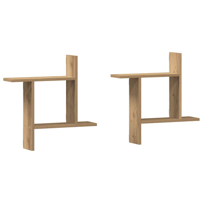 Wall Shelves 2 pcs Artisian Oak 50x12x50 cm Engineered Wood