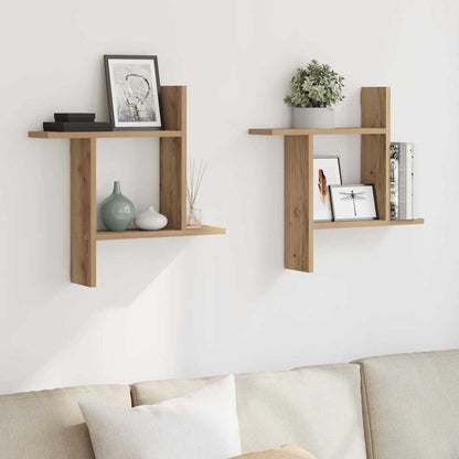 Wall Shelves 2 pcs Artisian Oak 50x12x50 cm Engineered Wood