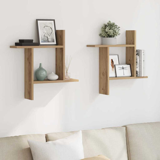 Wall Shelves 2 pcs Artisian Oak 50x12x50 cm Engineered Wood