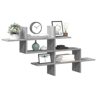 Wall Shelf Grey Sonoma 124.5x18x60.5 cm Engineered Wood
