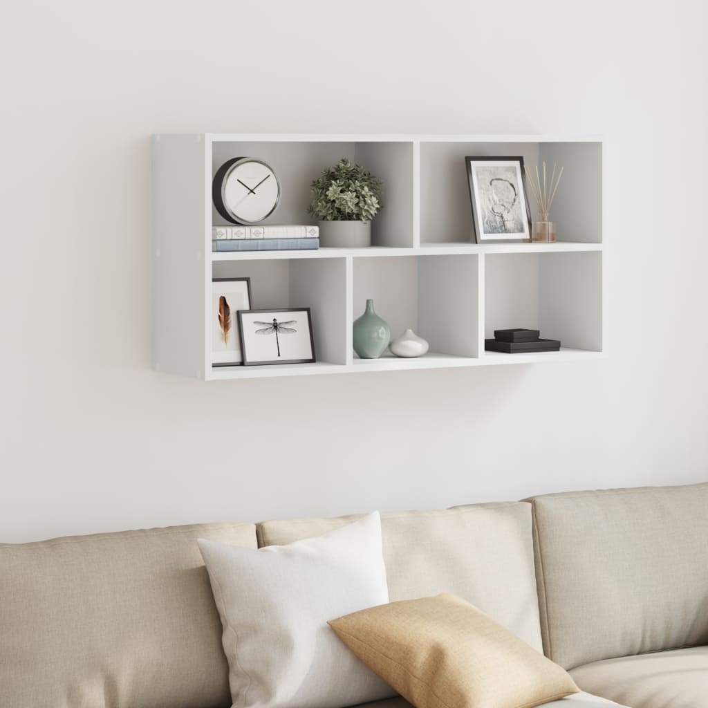 Wall Shelf White 100x25x50 cm Engineered Wood