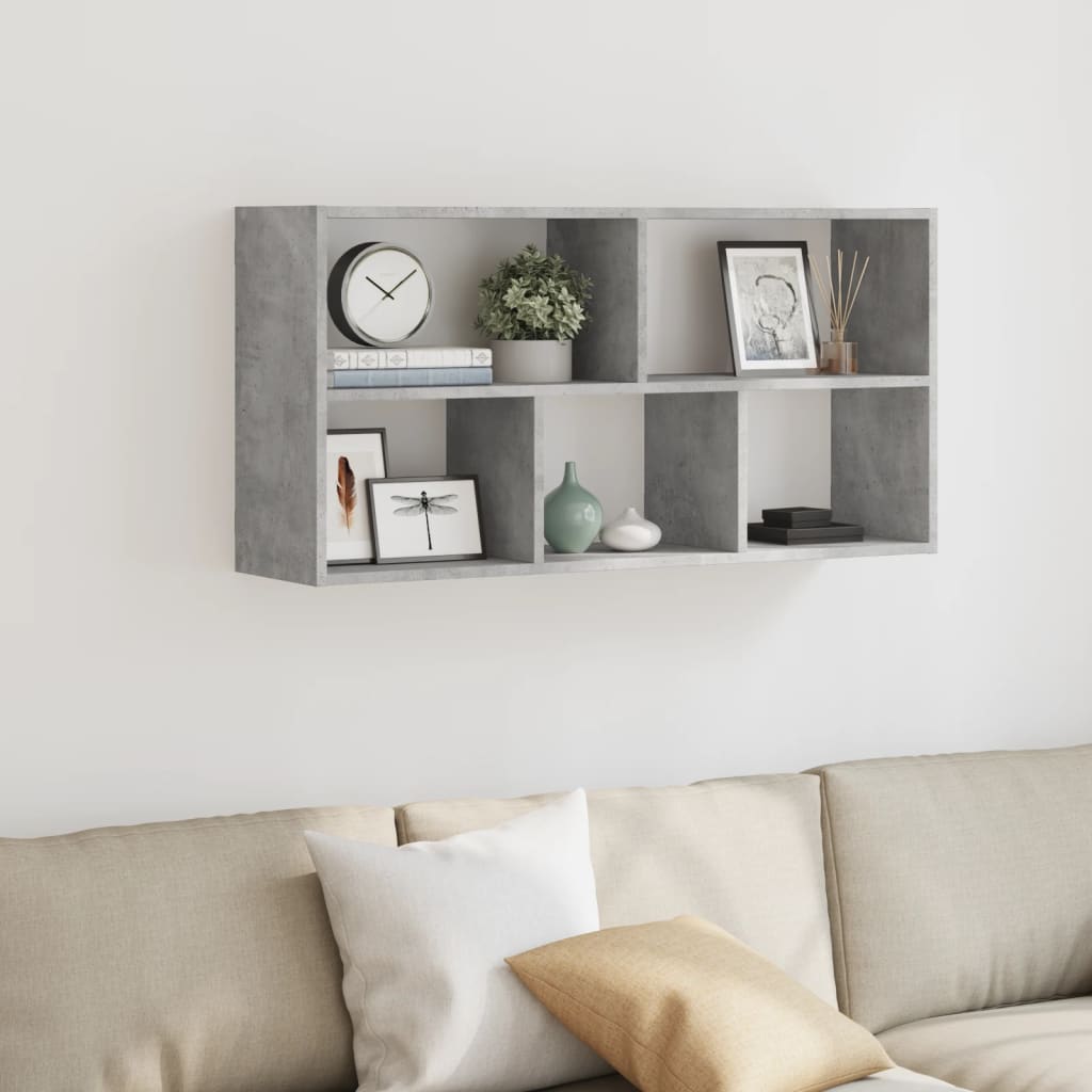 Wall Shelf Concrete Grey 100x25x50 cm Engineered Wood