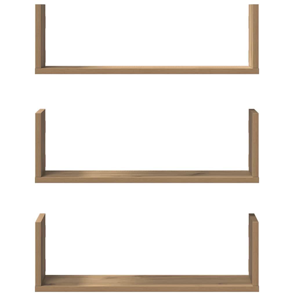 Wall Shelves 3 pcs Artisian Oak 58x18x18 cm Engineered Wood