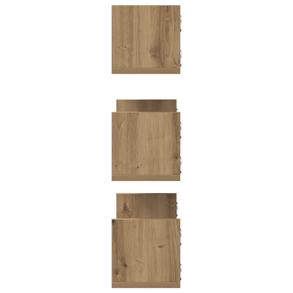 Wall Shelves 3 pcs Artisian Oak 58x18x18 cm Engineered Wood