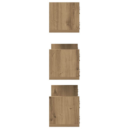 Wall Shelves 3 pcs Artisian Oak 58x18x18 cm Engineered Wood