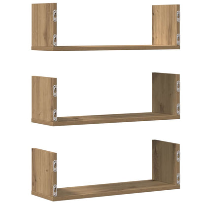 Wall Shelves 3 pcs Artisian Oak 58x18x18 cm Engineered Wood
