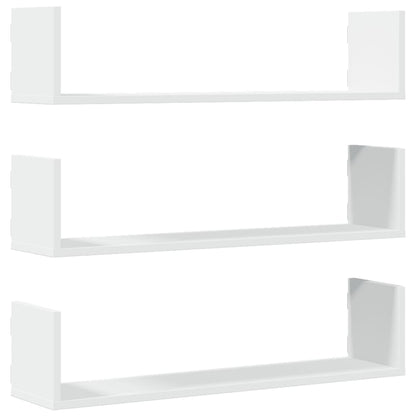 Wall Shelves 3 pcs White 80x18x18 cm Engineered Wood