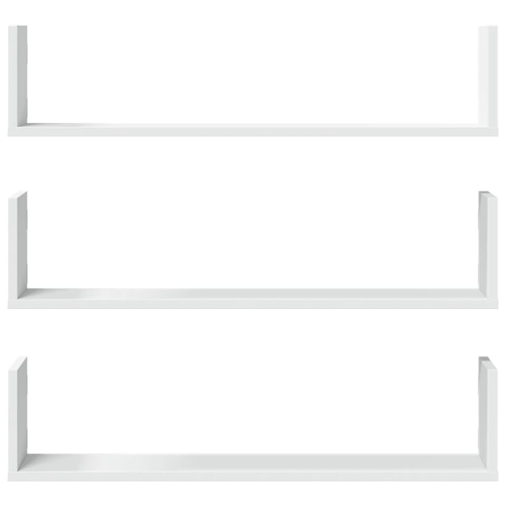 Wall Shelves 3 pcs White 80x18x18 cm Engineered Wood