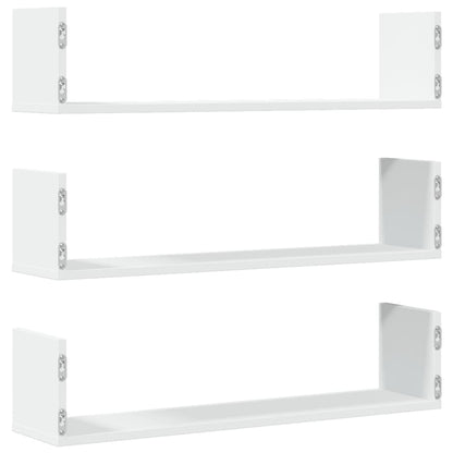 Wall Shelves 3 pcs White 80x18x18 cm Engineered Wood