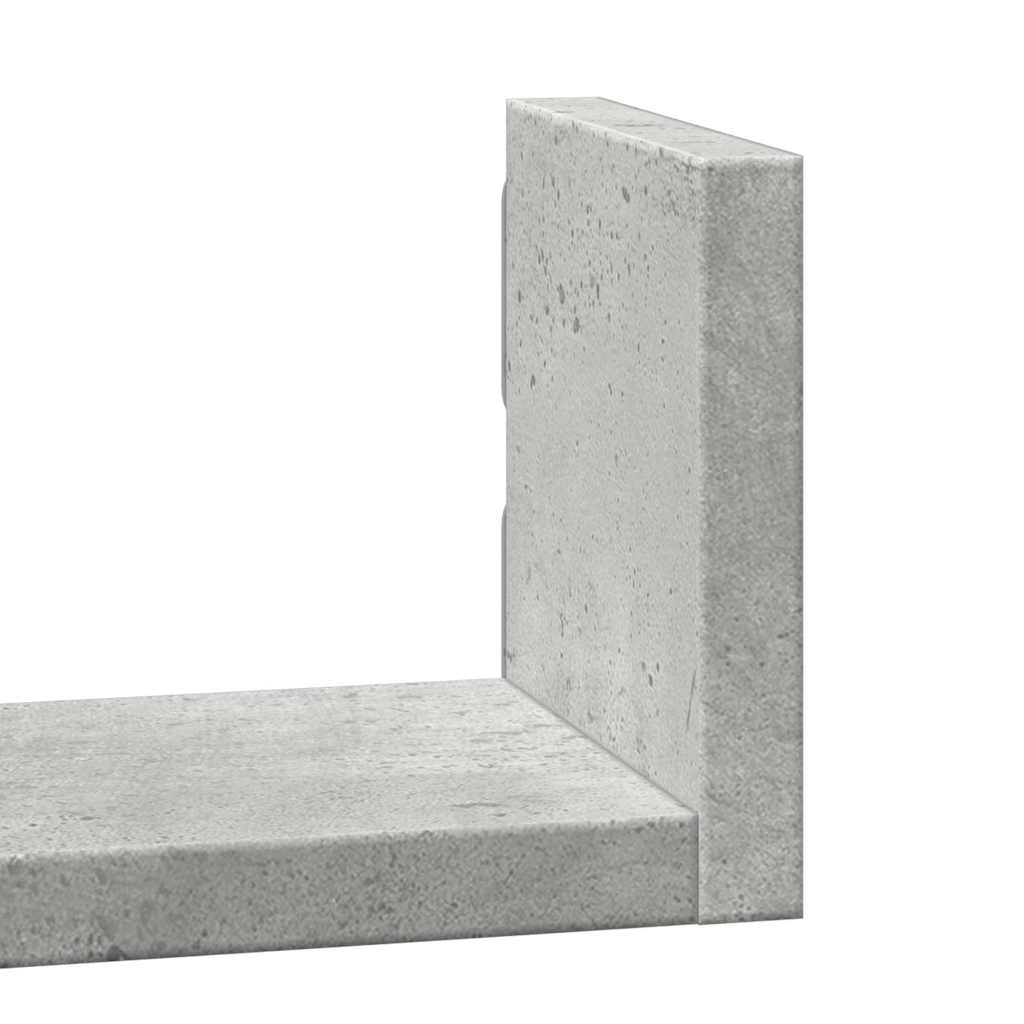 Wall Shelf 3 pcs Concrete Grey Engineered Wood
