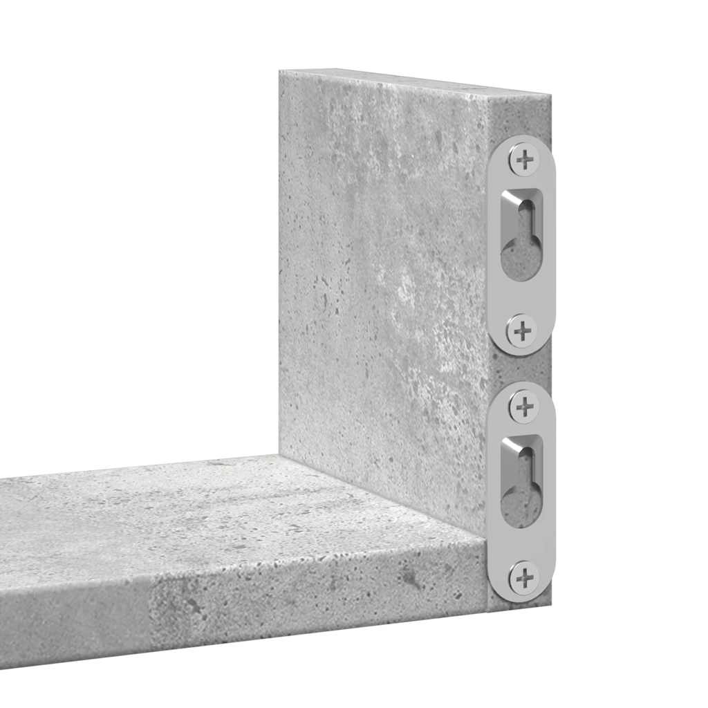 Wall Shelf 3 pcs Concrete Grey Engineered Wood
