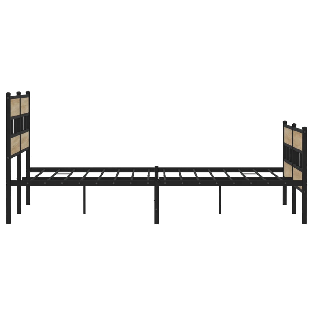 Metal Bed Frame without Mattress Sonoma Oak 193x203 cm