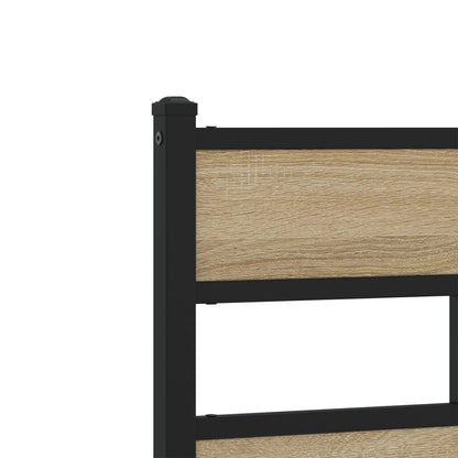 Metal Bed Frame without Mattress Sonoma Oak 193x203 cm