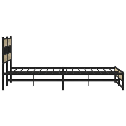 Metal Bed Frame without Mattress Sonoma Oak 183x213 cm