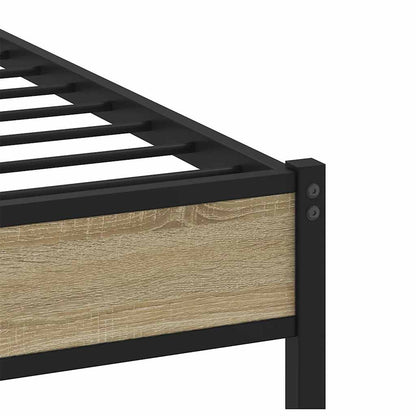 Metal Bed Frame without Mattress Sonoma Oak 193x203 cm