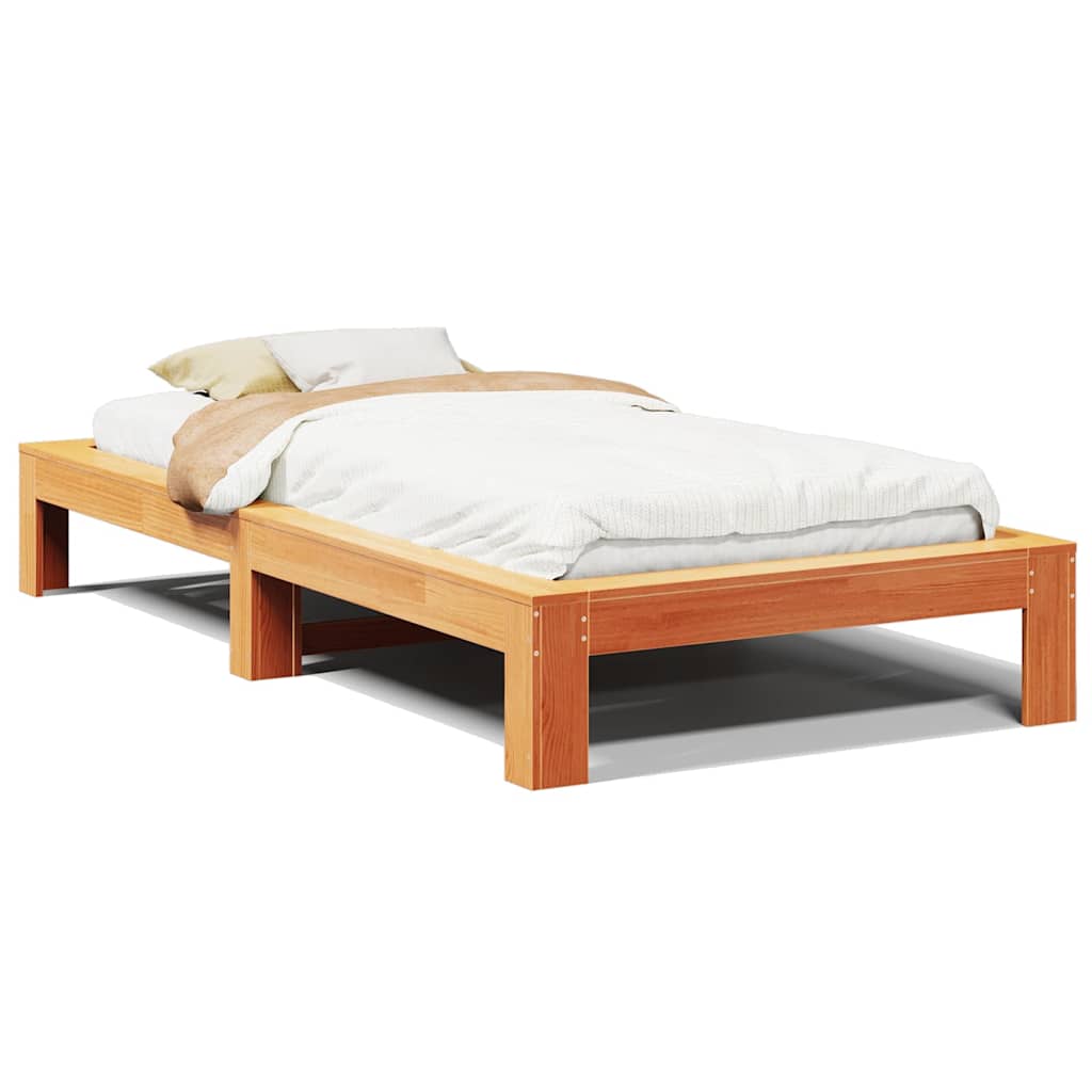 Bed Frame | Wax Brown | Solid Pine Wood, Plywood | Single | Bed Frame