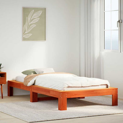 Bed Frame | Wax Brown | Solid Pine Wood, Plywood | Single | Bed Frame