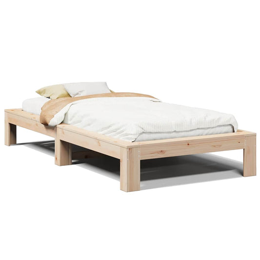 Bed Frame without Mattress 90x190 cm Single Solid Wood Pine