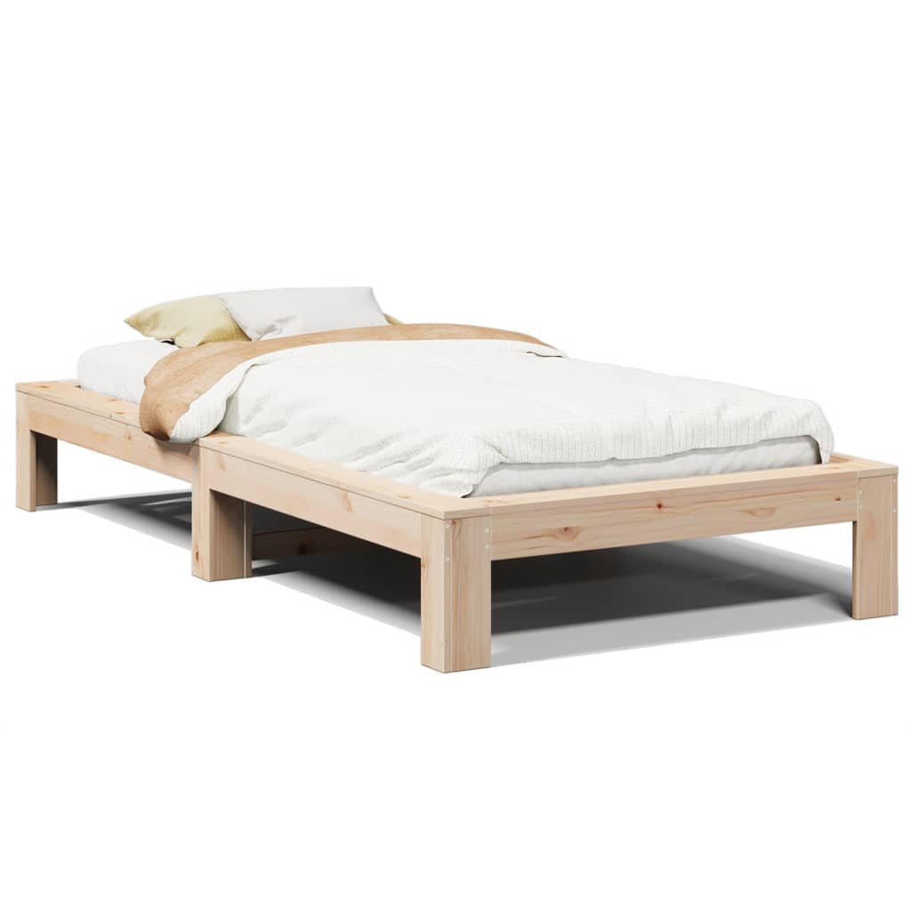 Bed Frame | Natural Wood | Solid Pine Wood | Small Single | Bed Frame