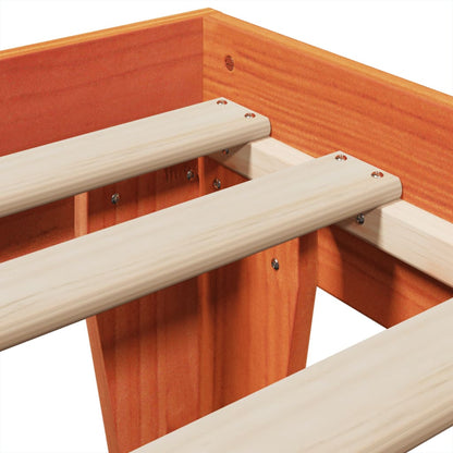 Bed Frame without Mattress Wax Brown 75x190 cm Small Single Solid Wood Pine