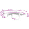 Bed Frame without Mattress White 200x200 cm Solid Wood Pine