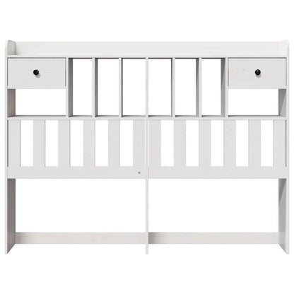 Headboard with Storage White 160 cm Solid Wood Pine