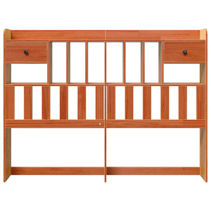 Headboard with Storage Wax Brown 160 cm Solid Wood Pine