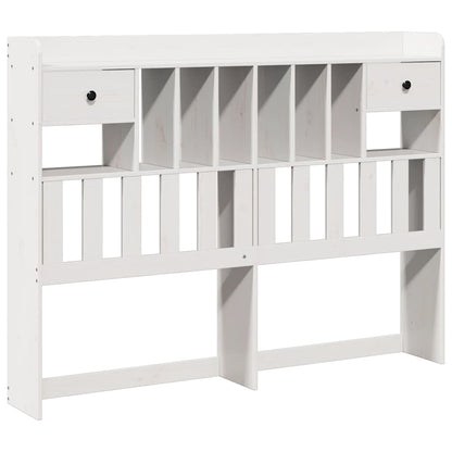 Headboard with Storage White 150 cm Solid Wood Pine