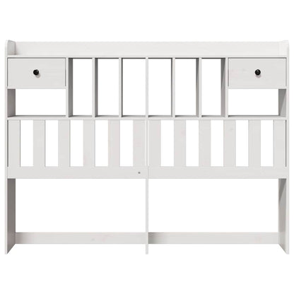 Headboard with Storage White 150 cm Solid Wood Pine