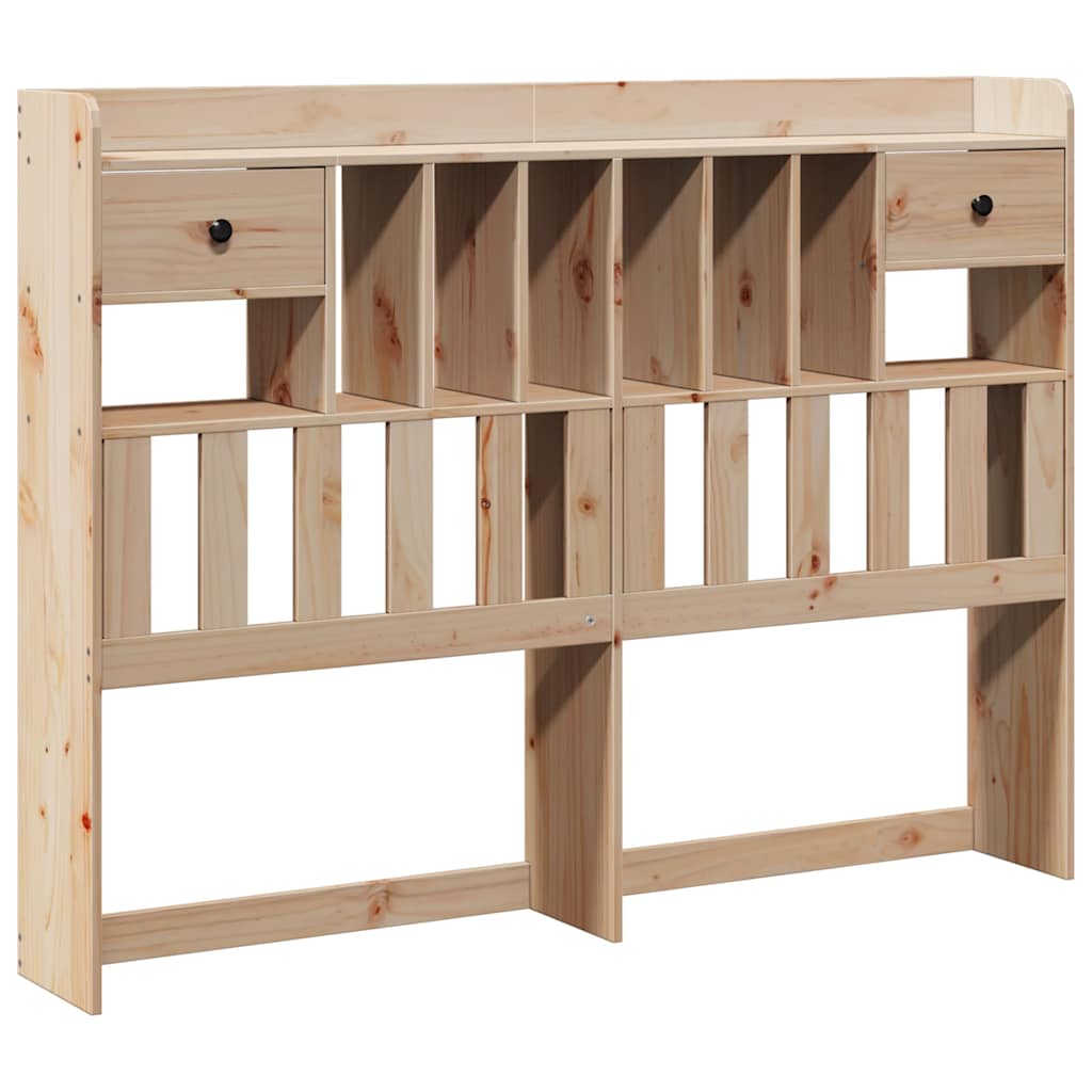 Headboard with Storage 140 cm Solid Wood Pine