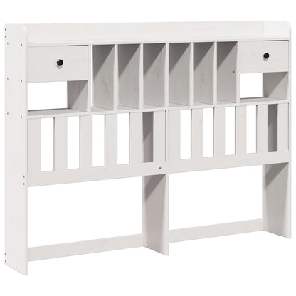 Headboard with Storage White 140 cm Solid Wood Pine