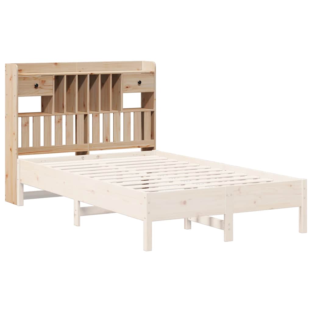 Headboard with Storage 135 cm Solid Wood Pine
