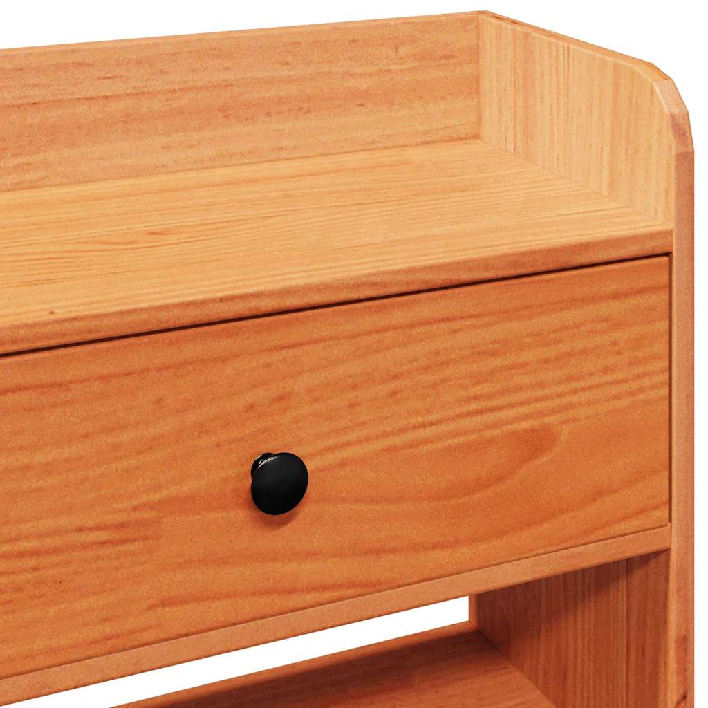 Headboard with Storage Wax Brown 135 cm Solid Wood Pine