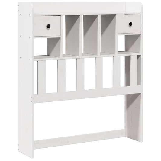 Headboard with Storage White 90 cm Solid Wood Pine