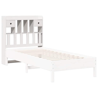 Headboard with Storage White 90 cm Solid Wood Pine