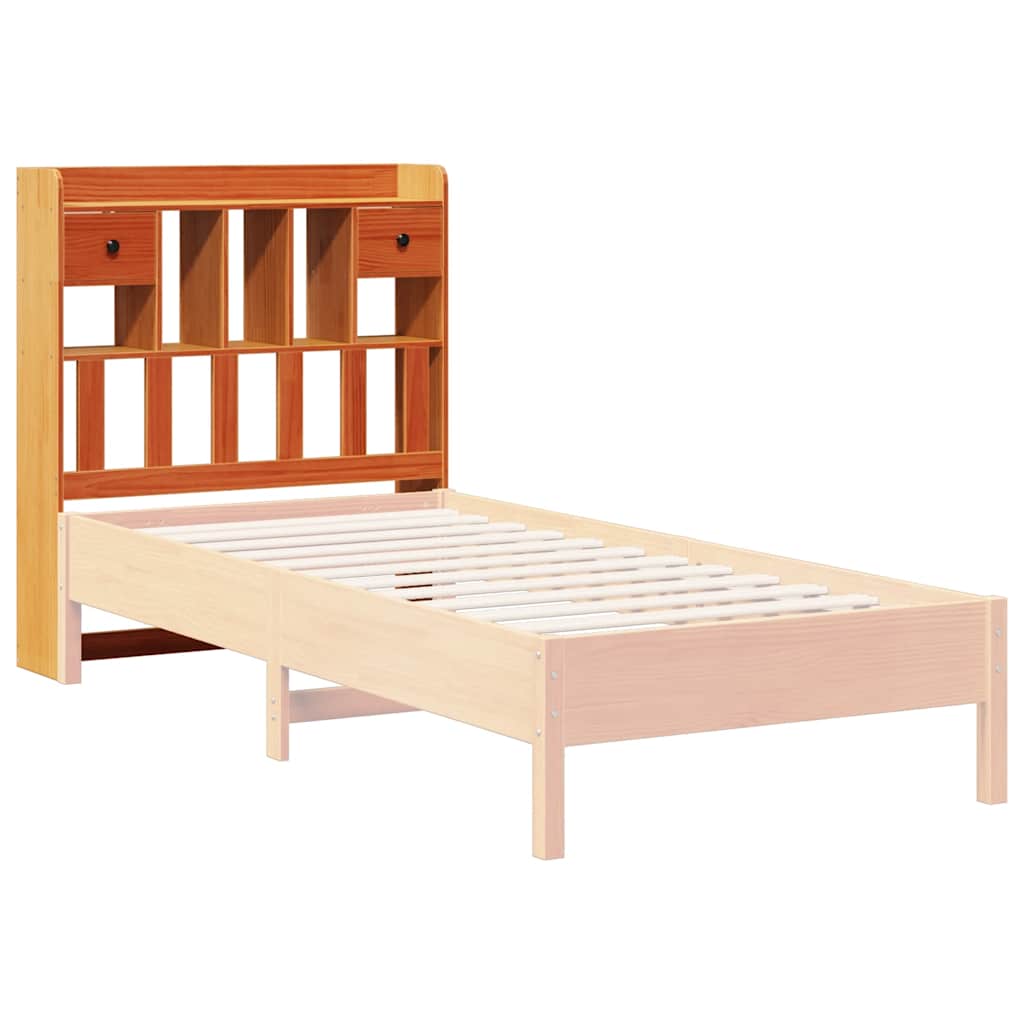 Headboard with Storage Wax Brown 75 cm Solid Wood Pine
