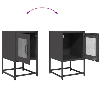 Bedside Cabinet Black 36x39x60.5 cm Cold-rolled Steel